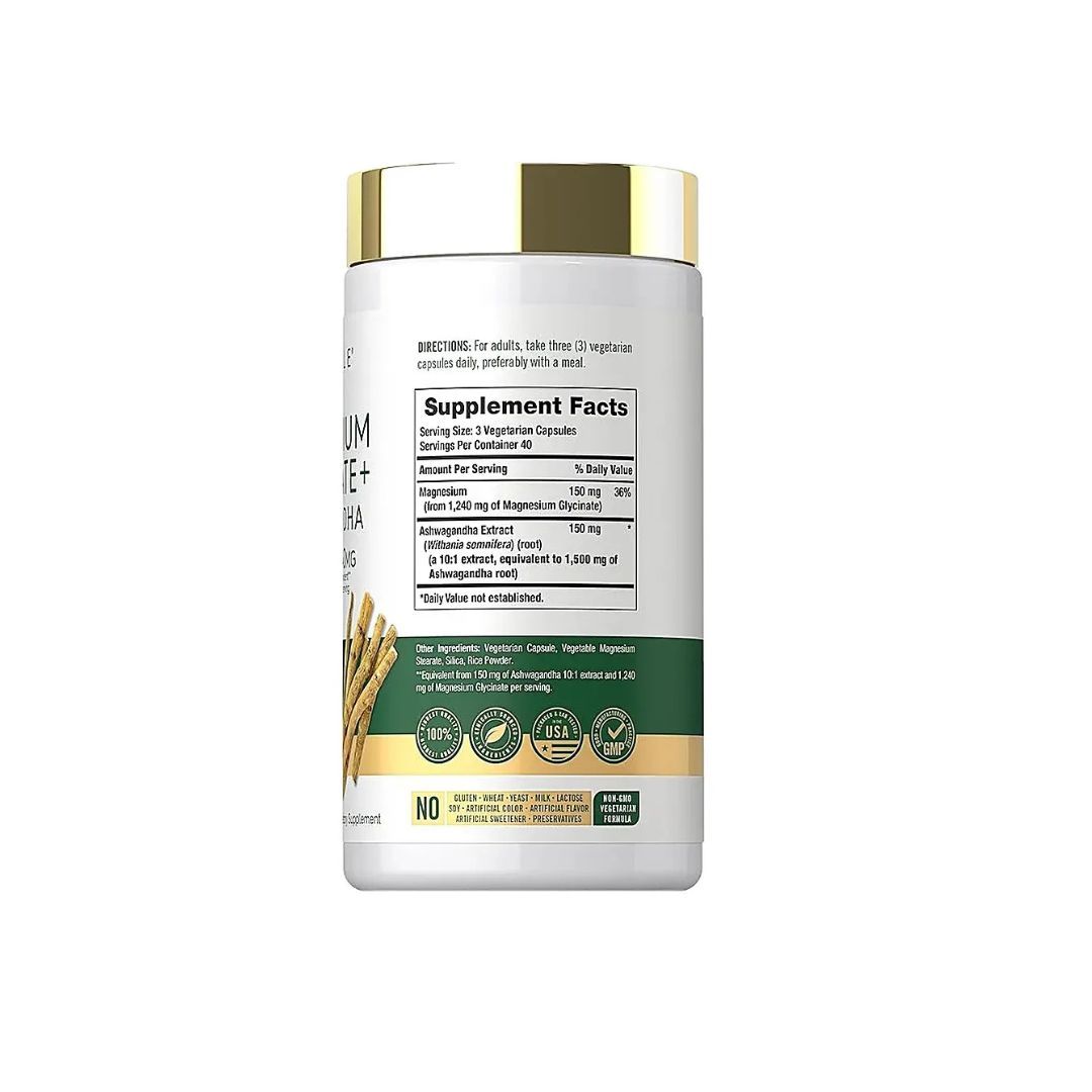 Glicinato De Magnesio + Ashwagandha 120 Capsulas Carlyle - Imagen 3
